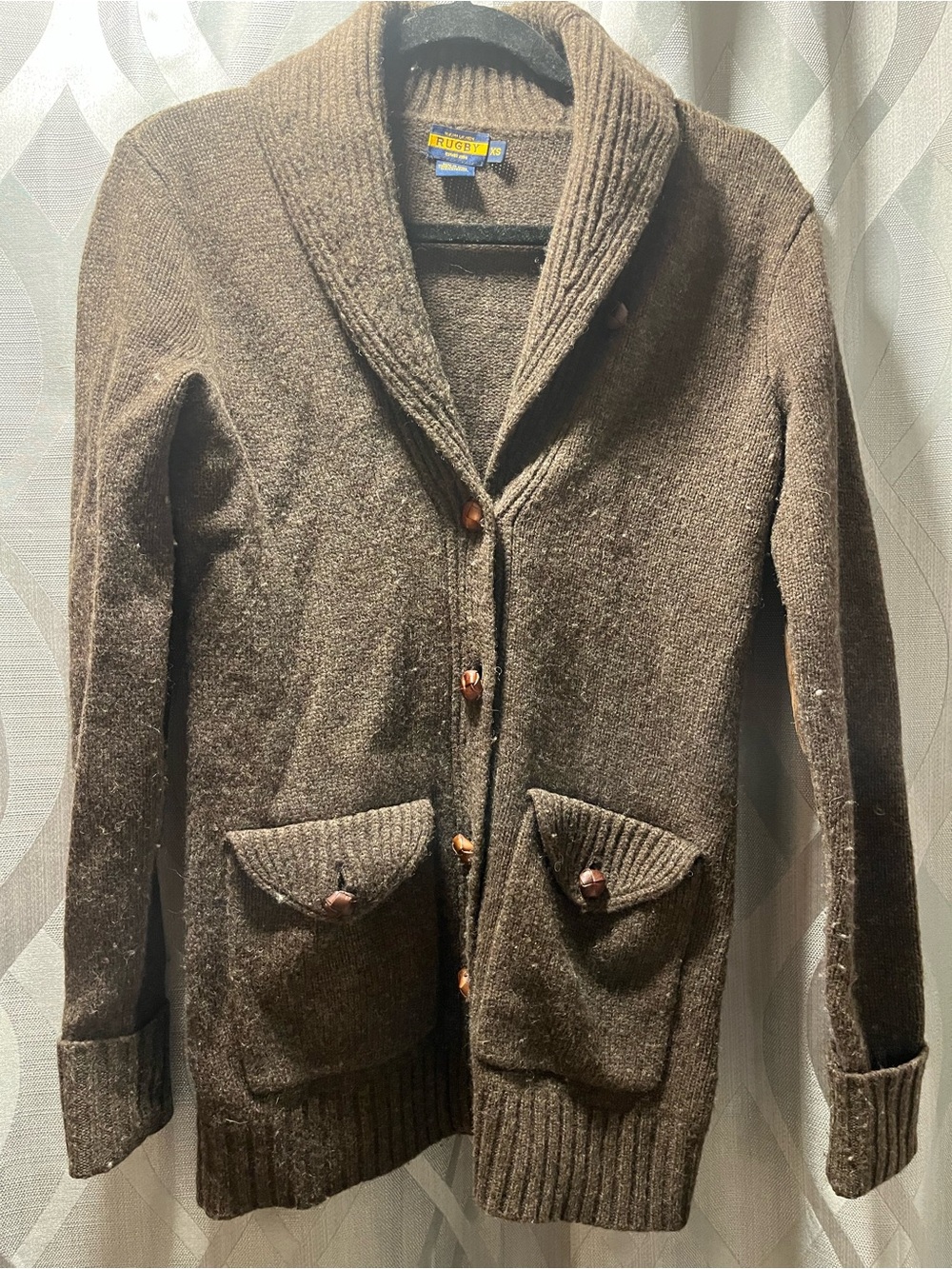 Rugby Ralph Lauren Brown Shawl-Collar women’s Cardigan Sweater